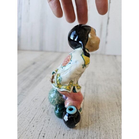 Gort lil pumpkin priolo girl lantern figurine statue vintage CL49 says - Picture 5 of 9